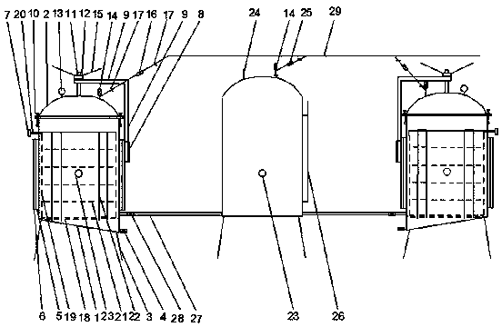 Low-temperature and vacuum walnut kernel frying device