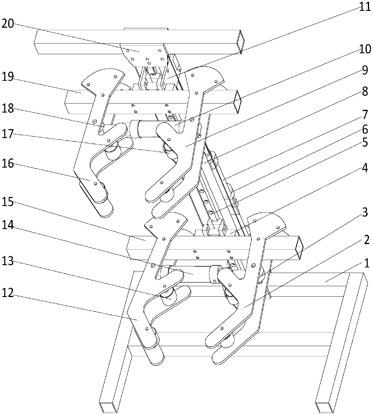 A pneumatic pole-climbing robot based on the principle of bionic peristalsis
