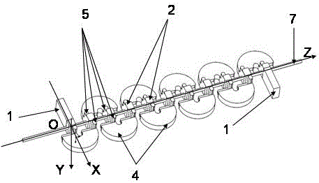 Twisted waveguide combination type quasi-plane ridge waveguide folded waveguide