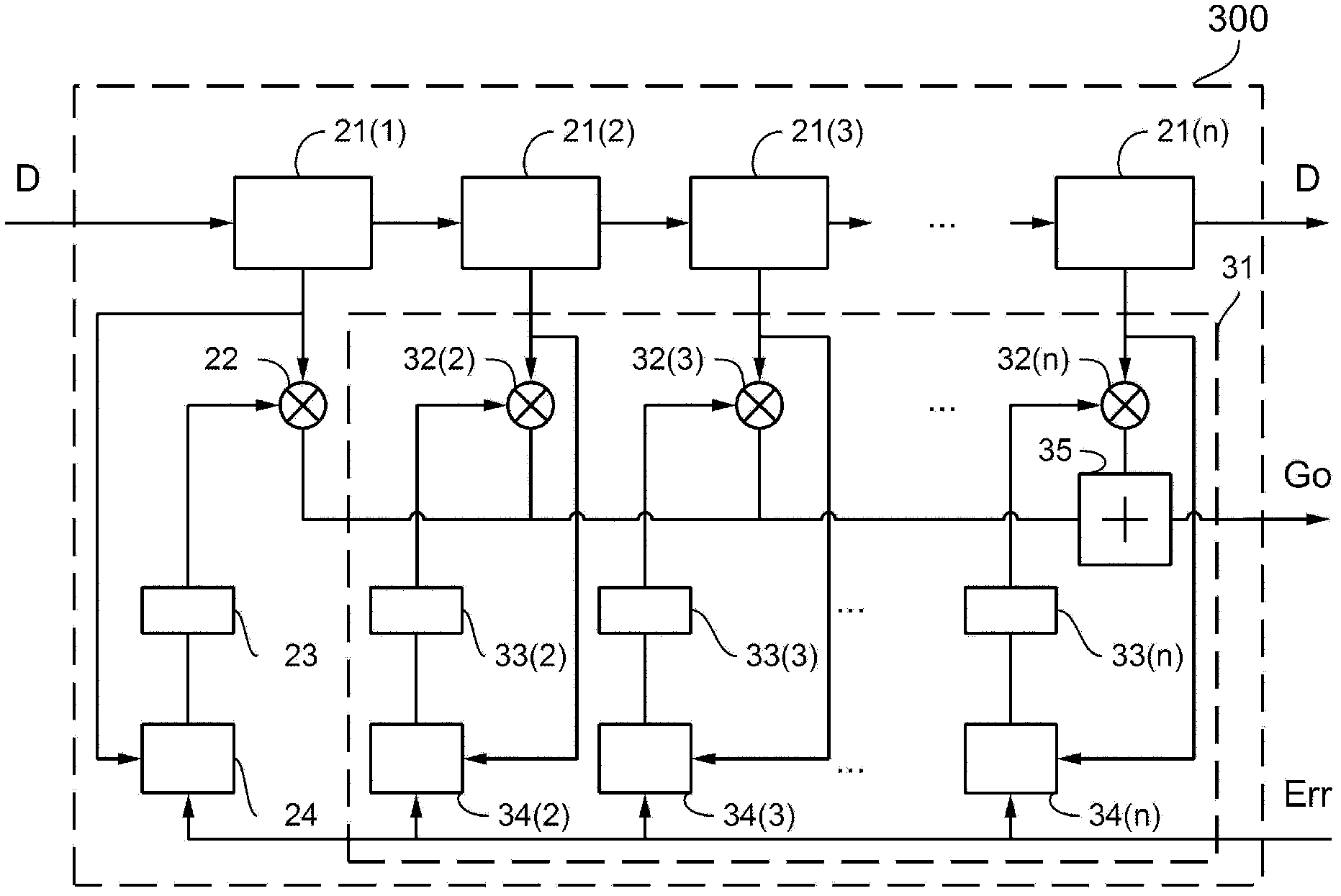 Adaptive filtering circuit capable of reducing operation amount
