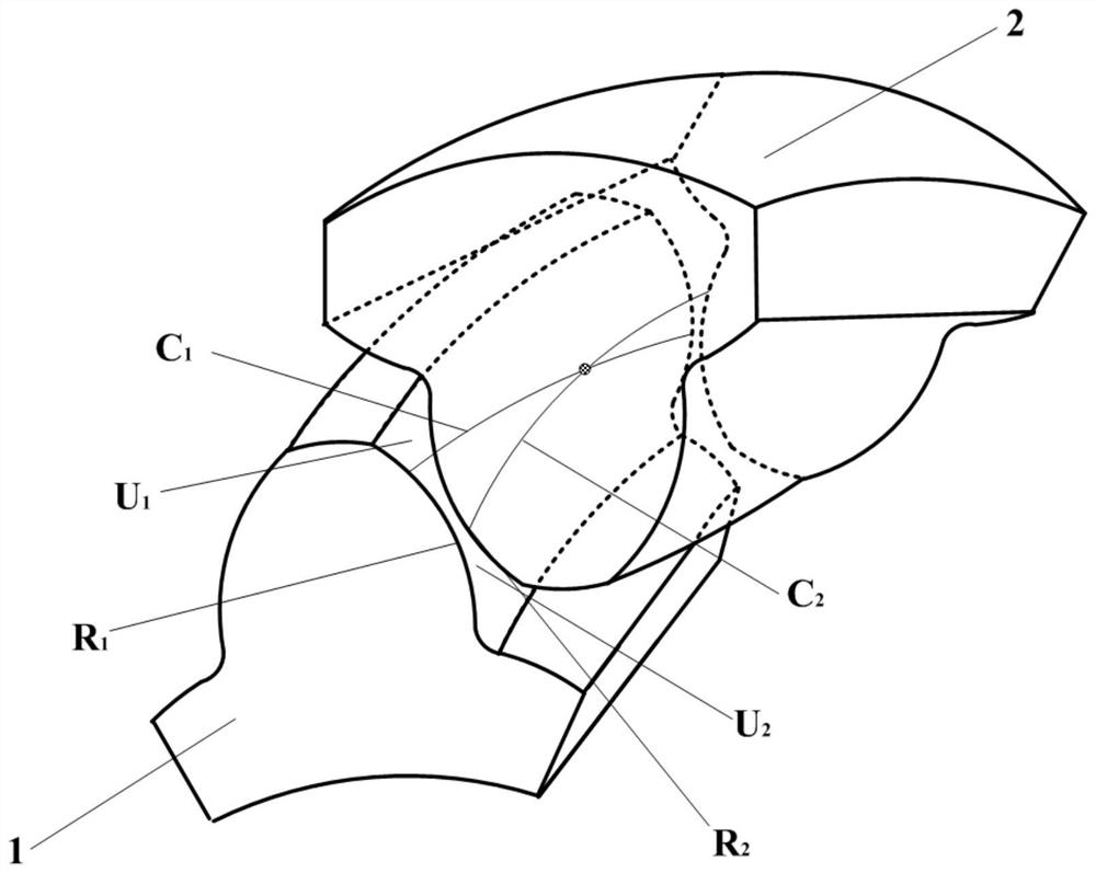 Inner-engaged helical gear pair based on space conjugate curve