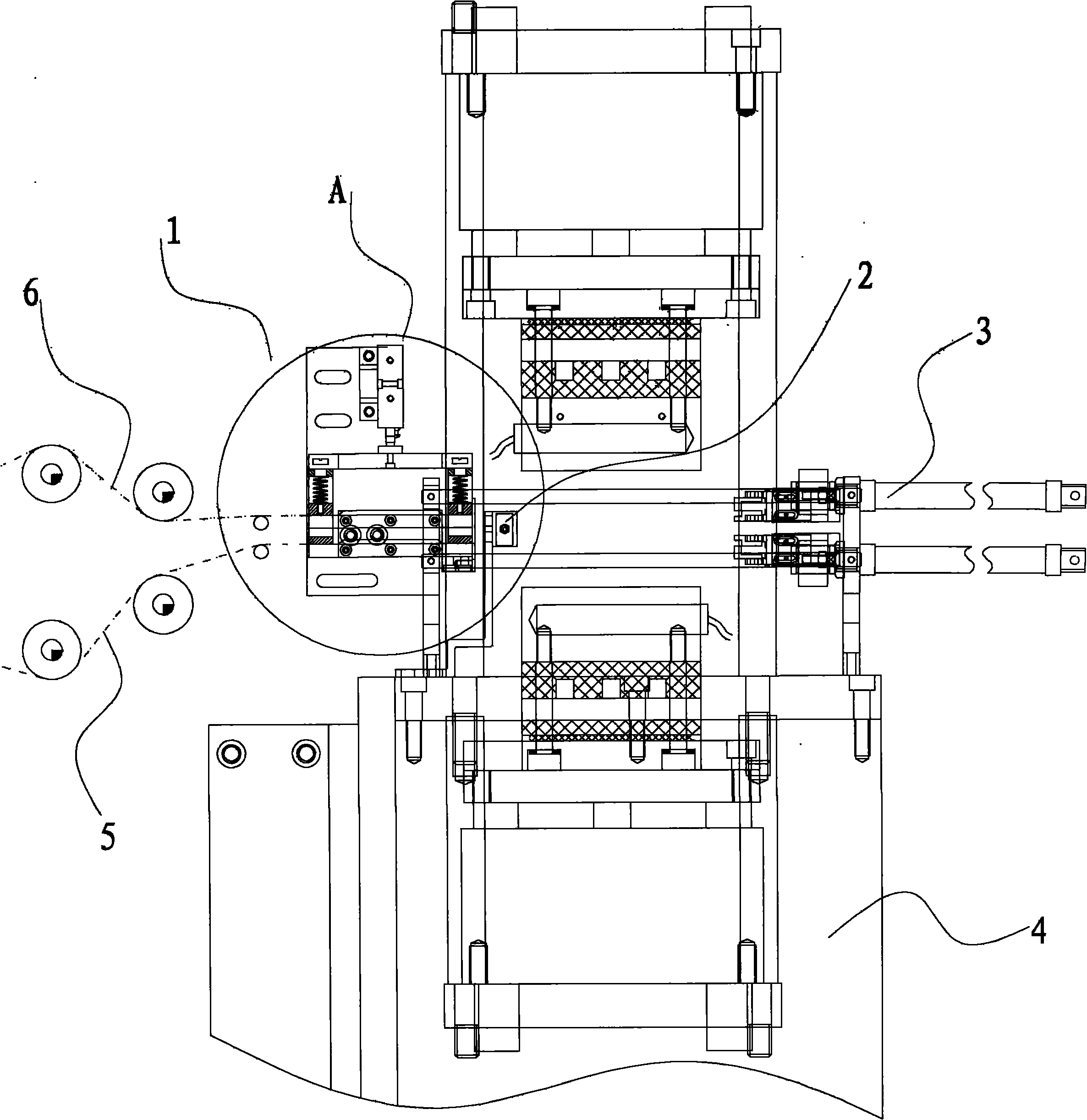Automatic adhesive feeding device for tabs