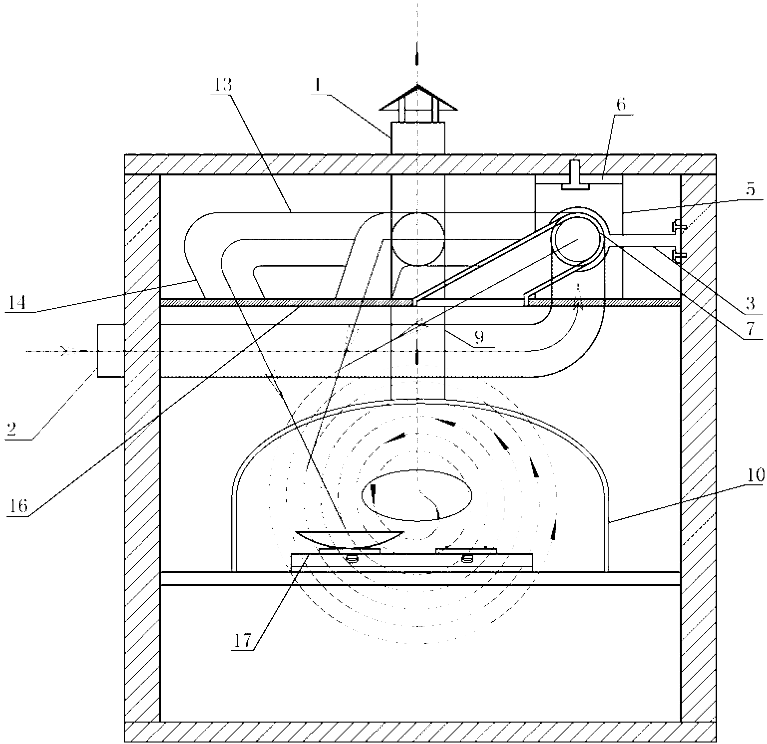 Positive-pressure vortex type disassembly-free washable range hood