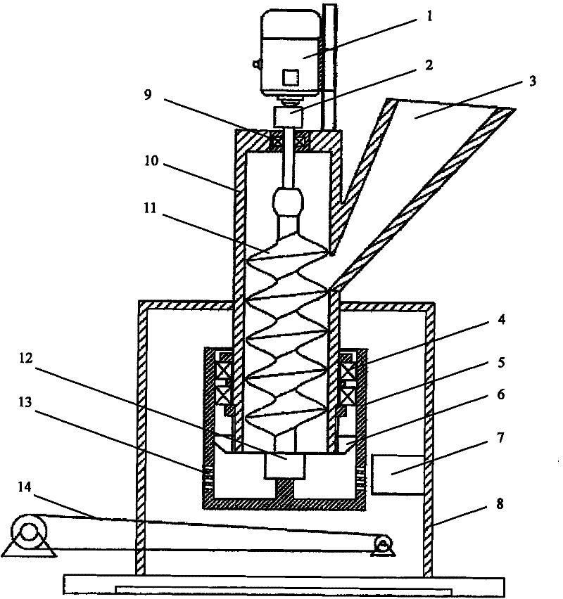 Vertical spiral pressurized sludge granulator