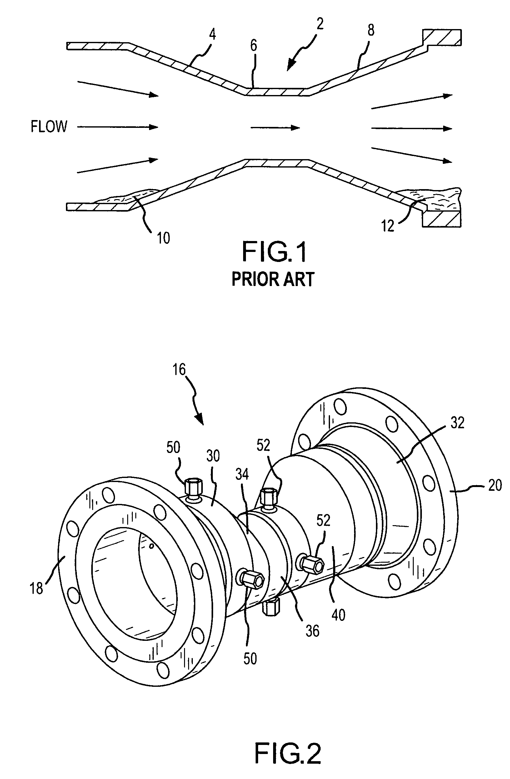 Eccentric venturi flow meter