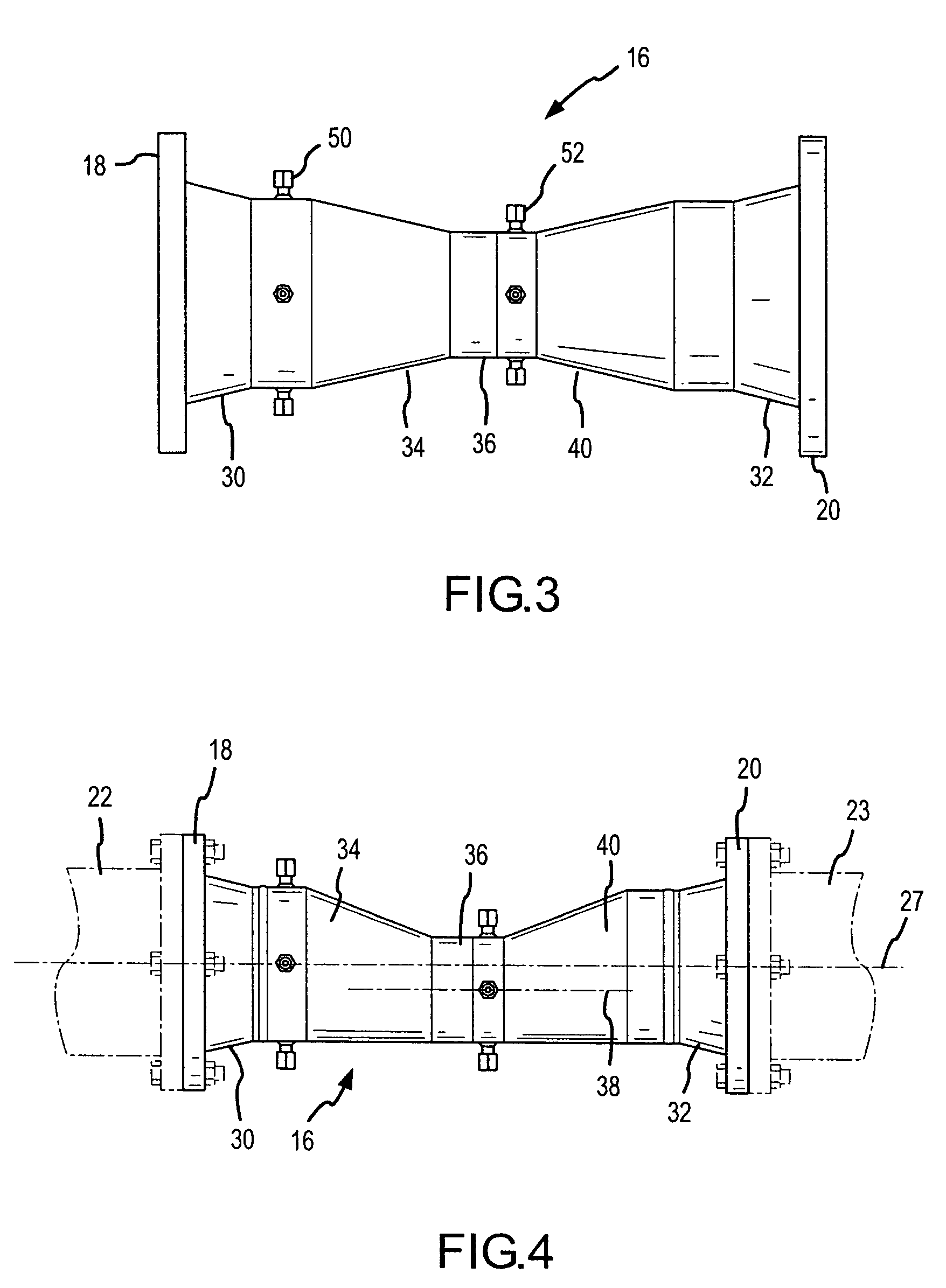 Eccentric venturi flow meter