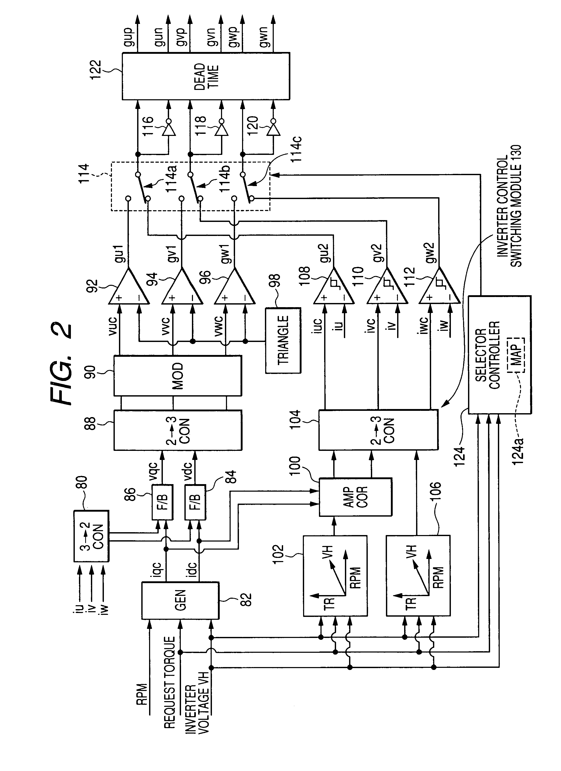 Control system for multiphase rotary electric machines
