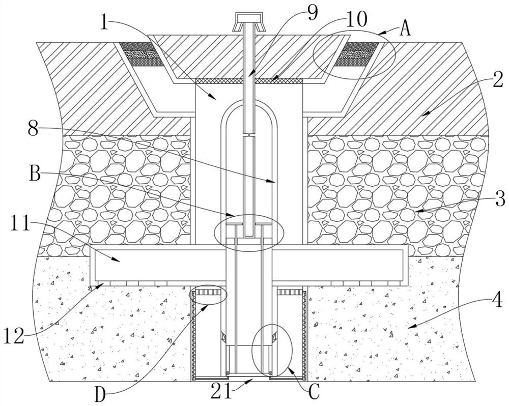 Underground water recharge well for sponge city construction