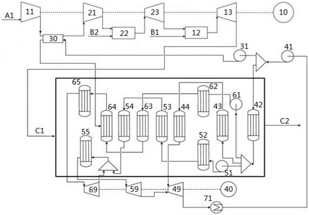 A high-pressure reheating gas-steam combined cycle power generation system and power generation method