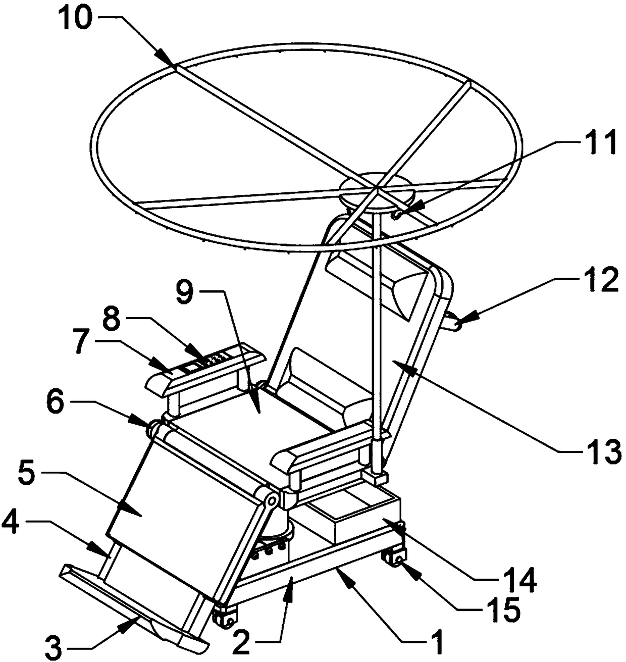 Nursing stool with shield mechanism for nursing of nephrology department