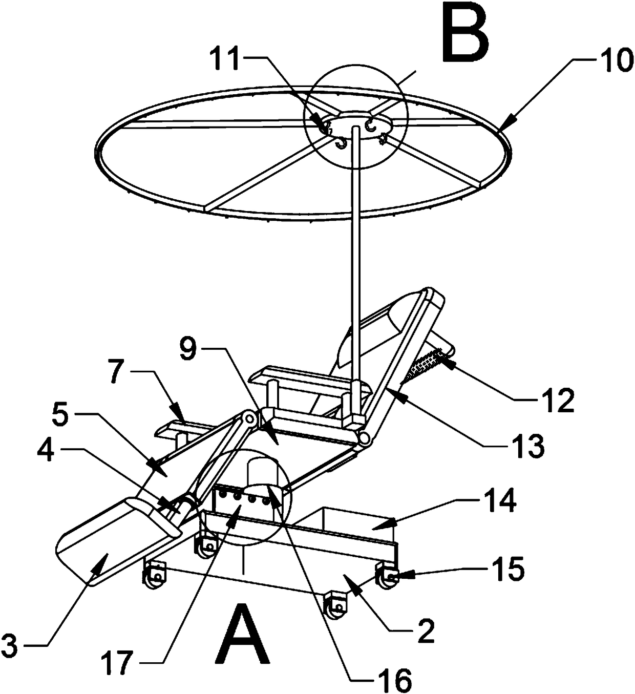 Nursing stool with shield mechanism for nursing of nephrology department