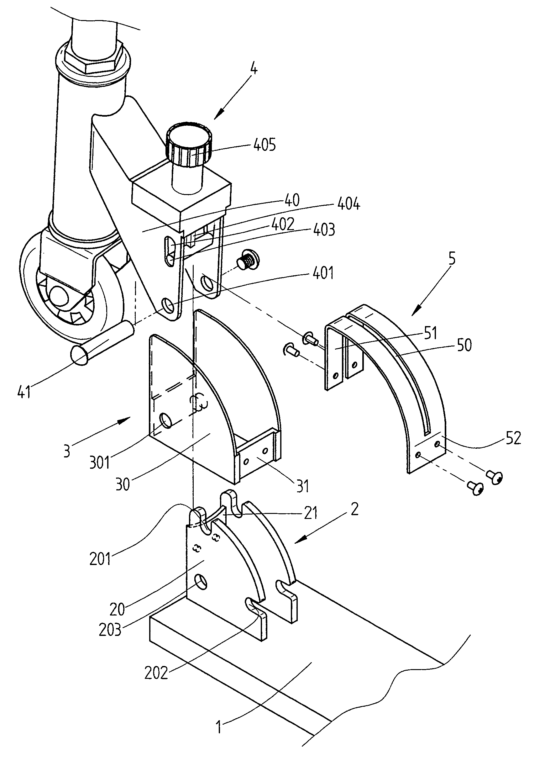 Folding device of a scooter