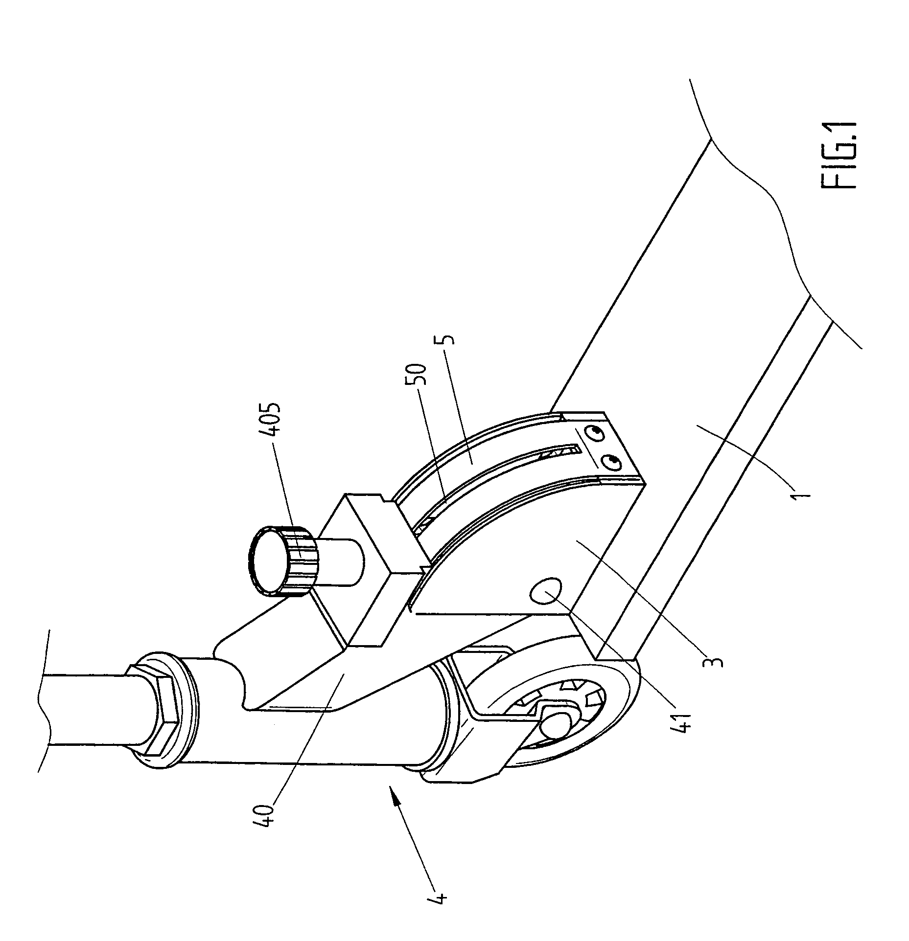 Folding device of a scooter