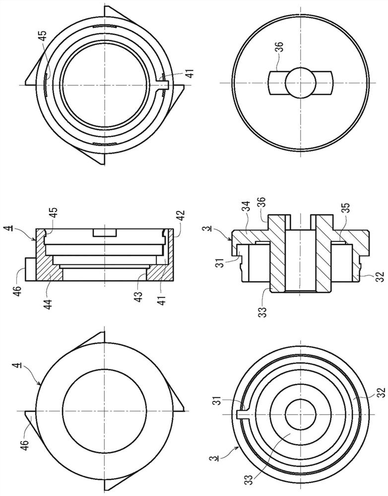 Spring clutch with coil spring with hook