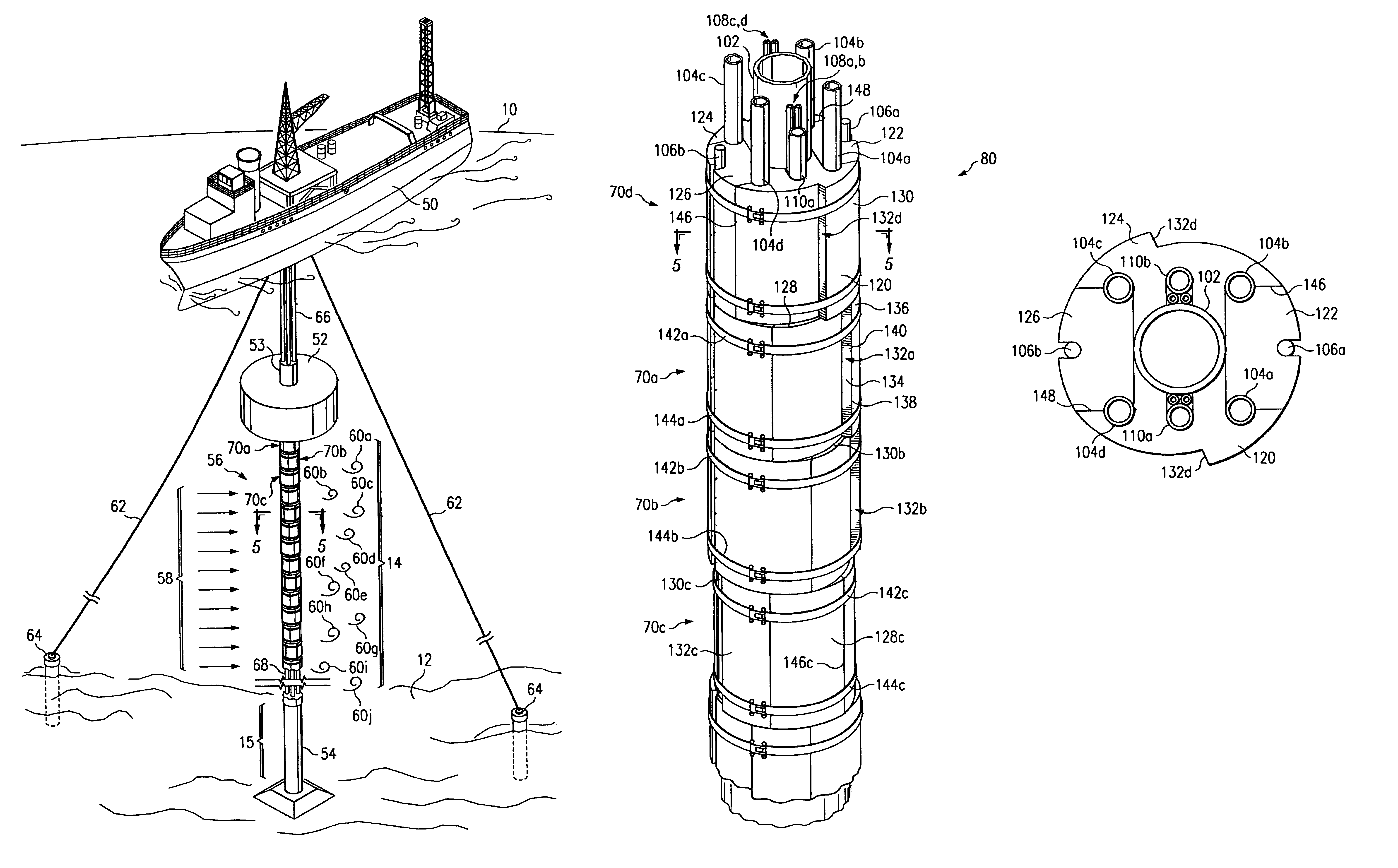 Vortex-induced vibration reduction device for fluid immersed cylinders