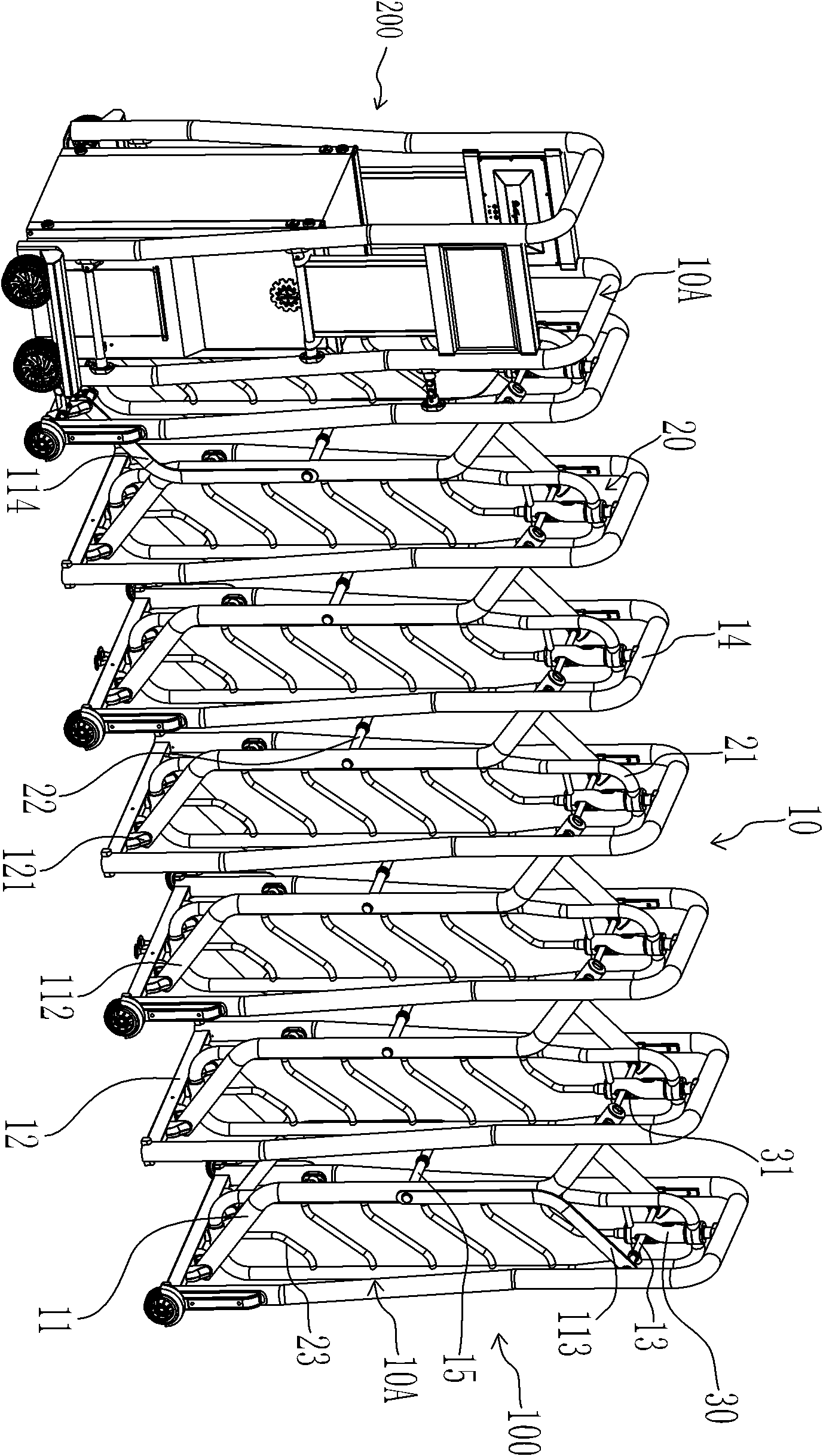 Rotary type screen mechanism of electric telescopic door