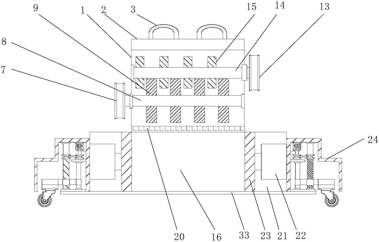 Crushing device for bamboo waste