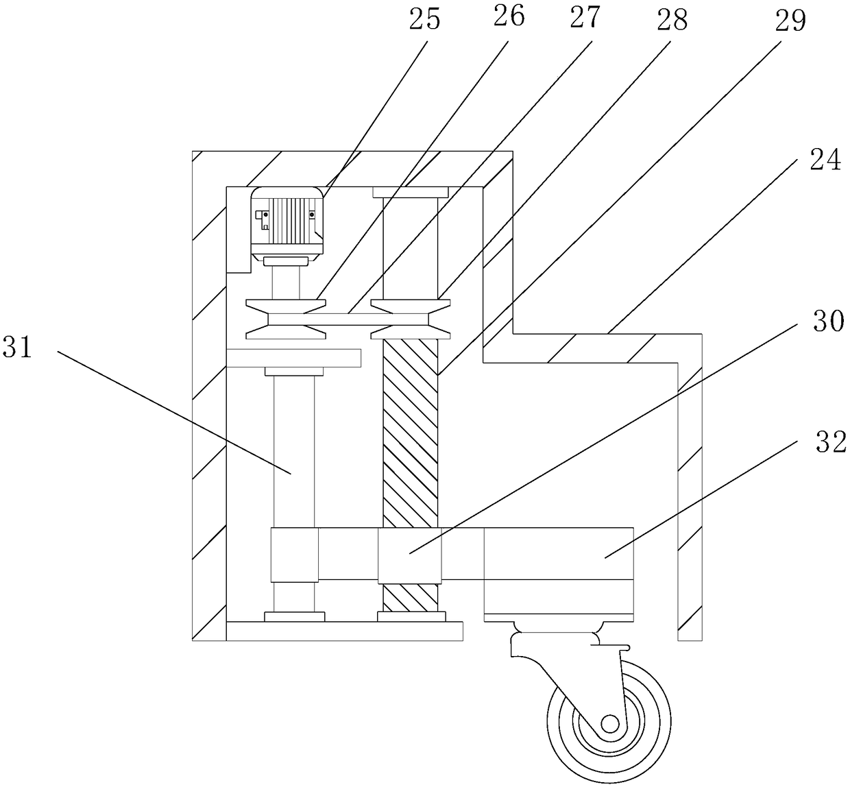 Crushing device for bamboo waste