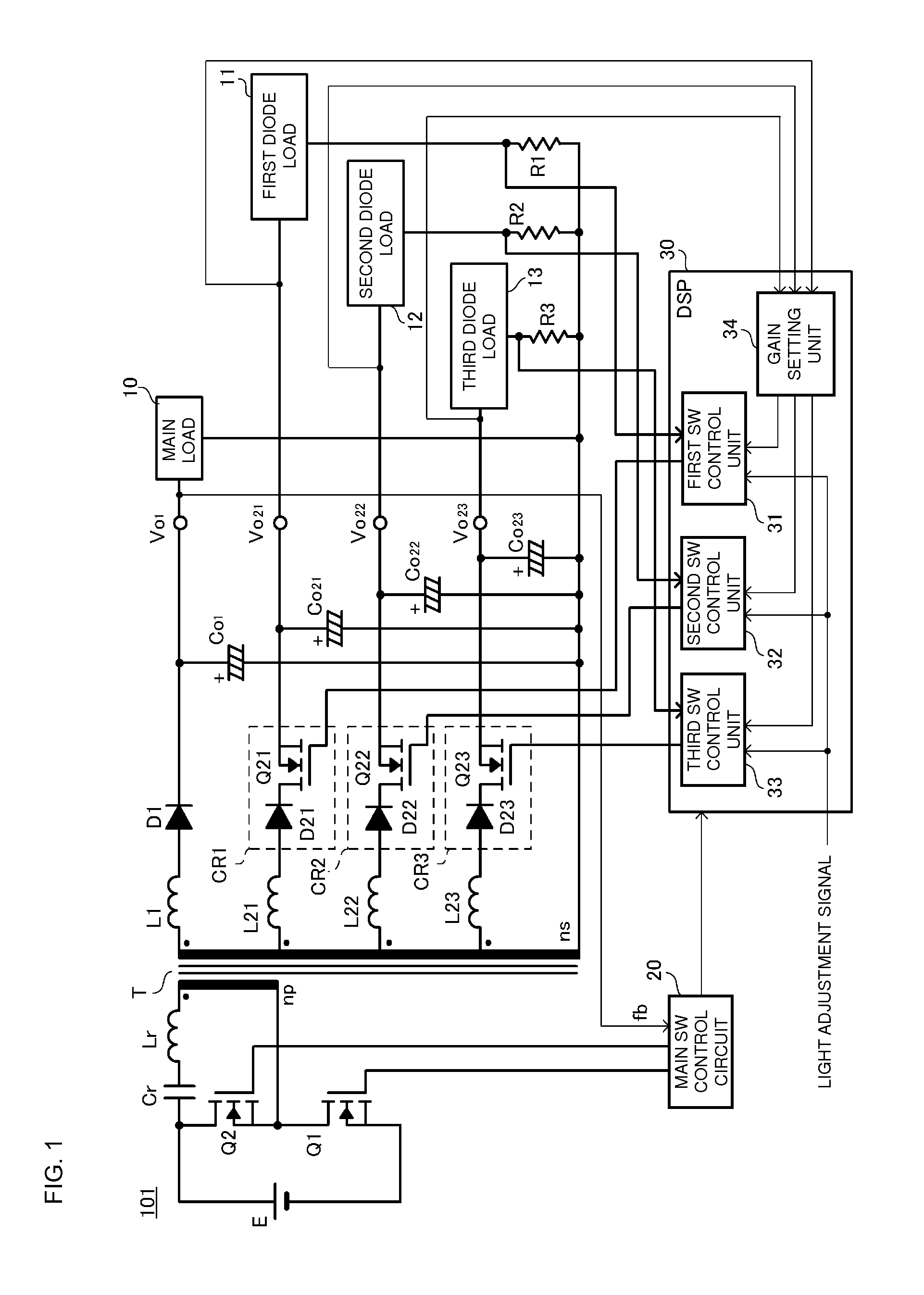 Diode load driving power supply apparatus