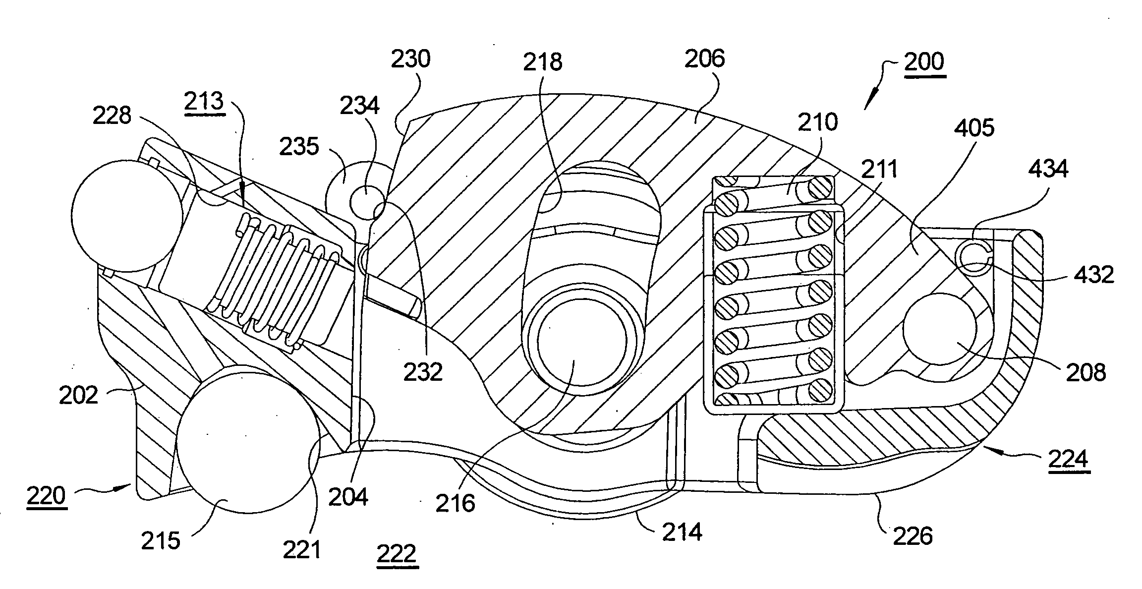 Two-step roller finger cam follower assembly having a follower travel limiter