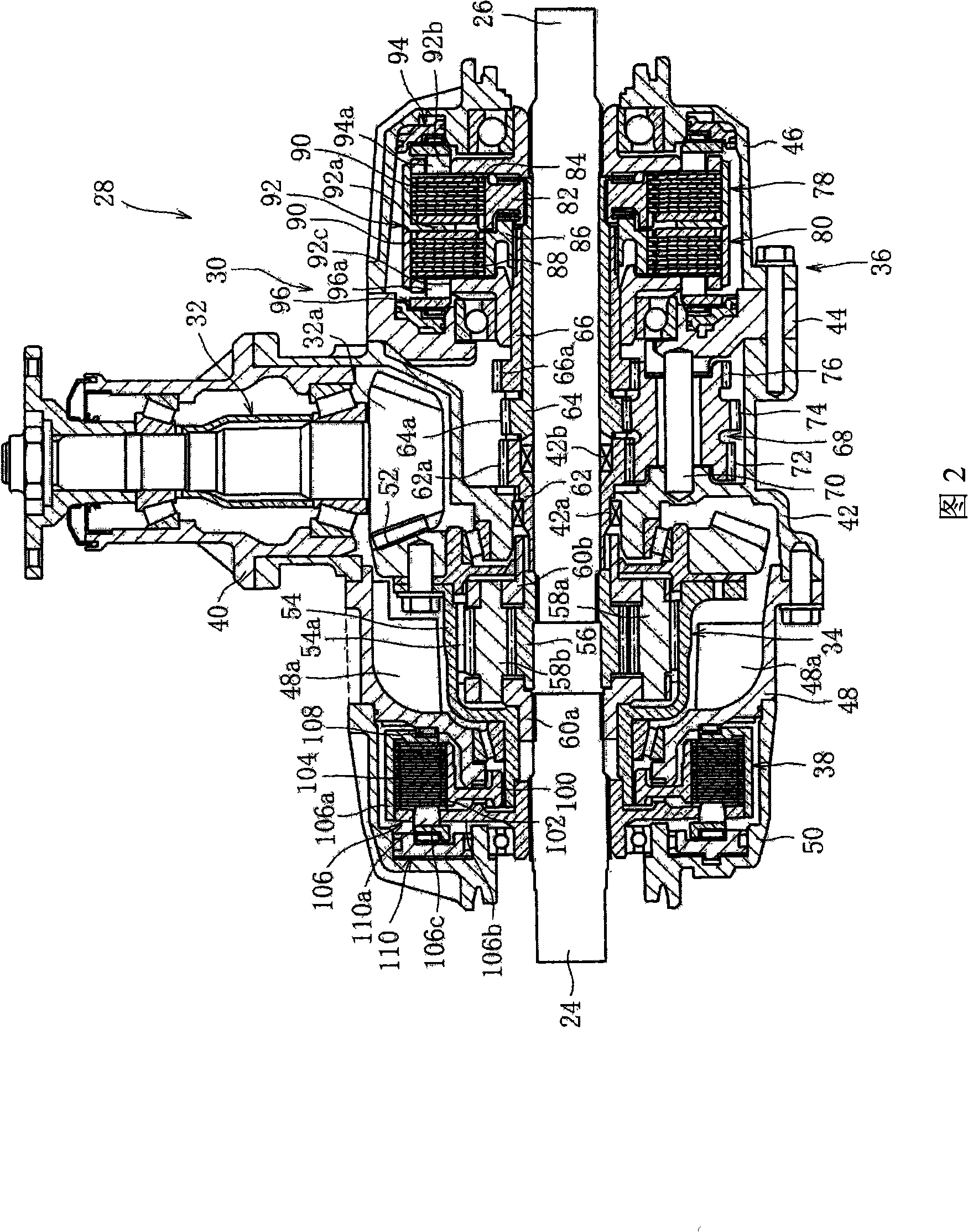 Device operable to distribute driving forces