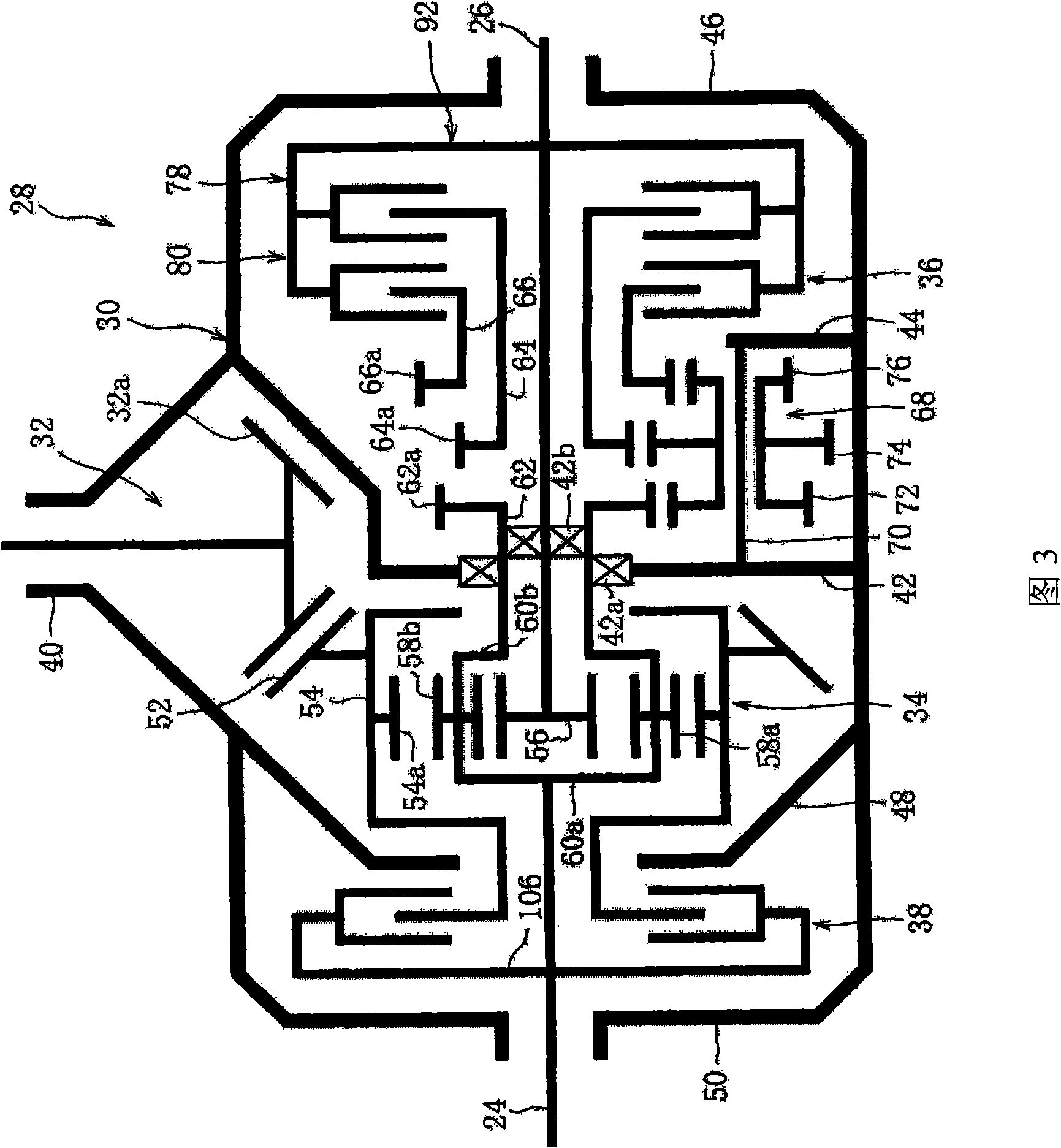 Device operable to distribute driving forces