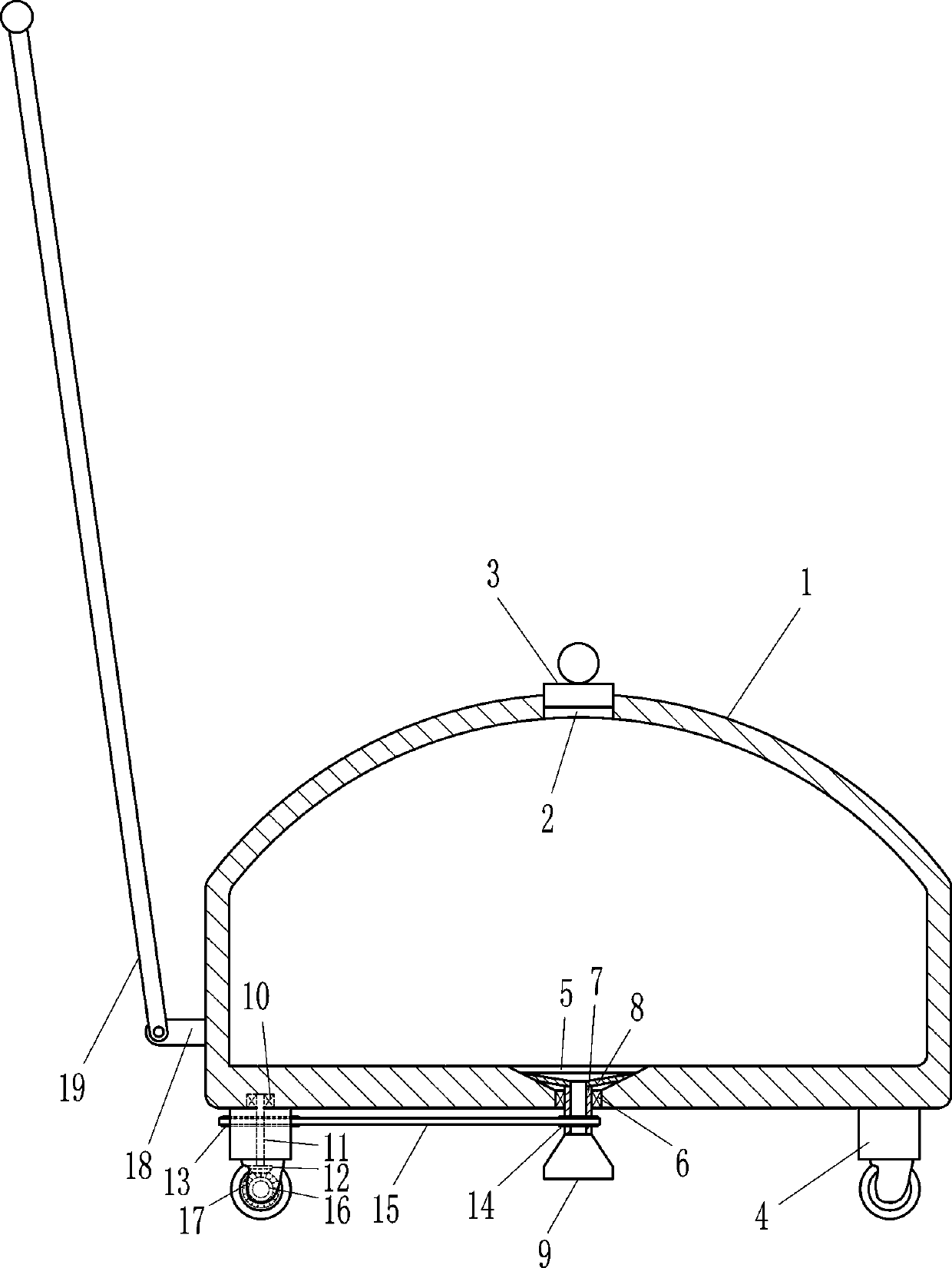 Disinfectant rotary type spraying device for nursing patients in infectious disease department