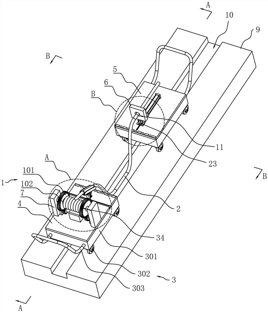 A cable ground laying device