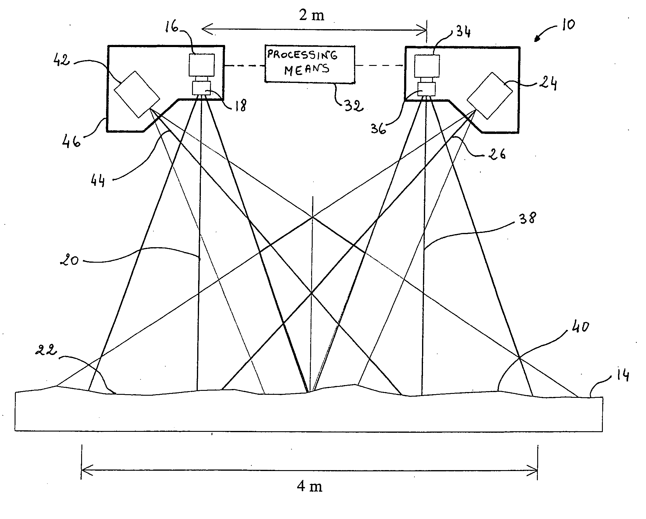 Vision system and a method for scanning a traveling surface to detect surface defects thereof