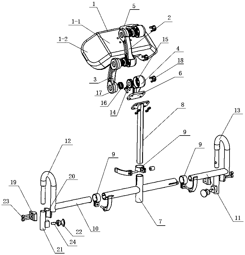Adjustable headrest device used for wheelchair
