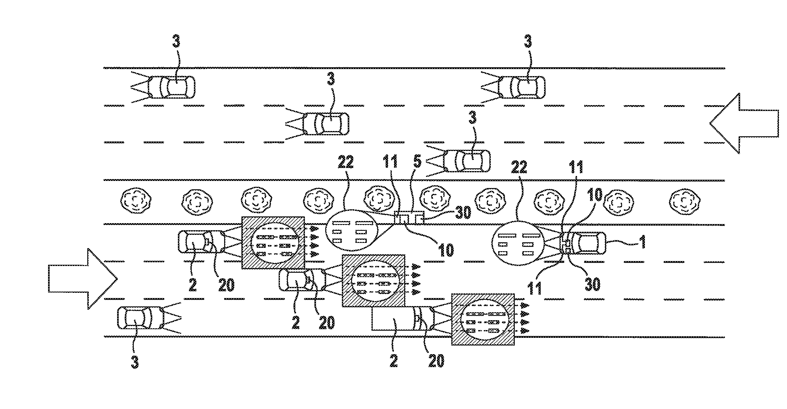 System for transmitting information when a motor vehicle driving in the wrong direction has been detected, corresponding transmitting and receiving devices and corresponding transmitting and receiving methods