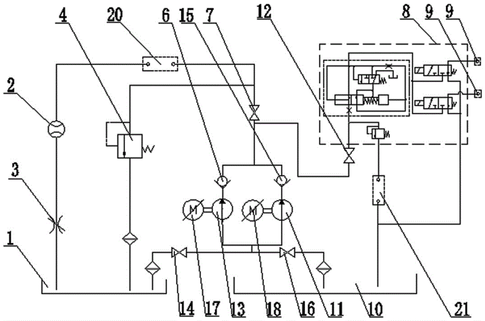 Common pump station for forklift torque converter and clutch testing