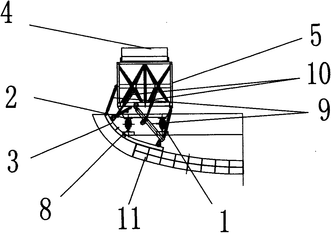 Self-propelled inverted arch template construction method