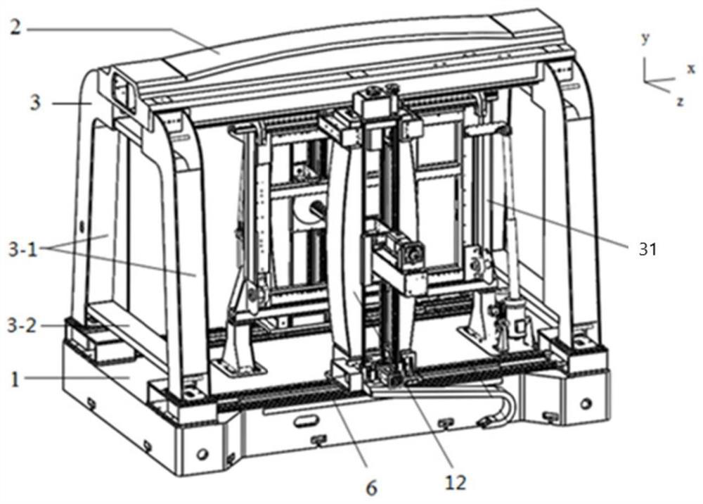 A double-sided incremental forming machine tool with large size and high rigidity