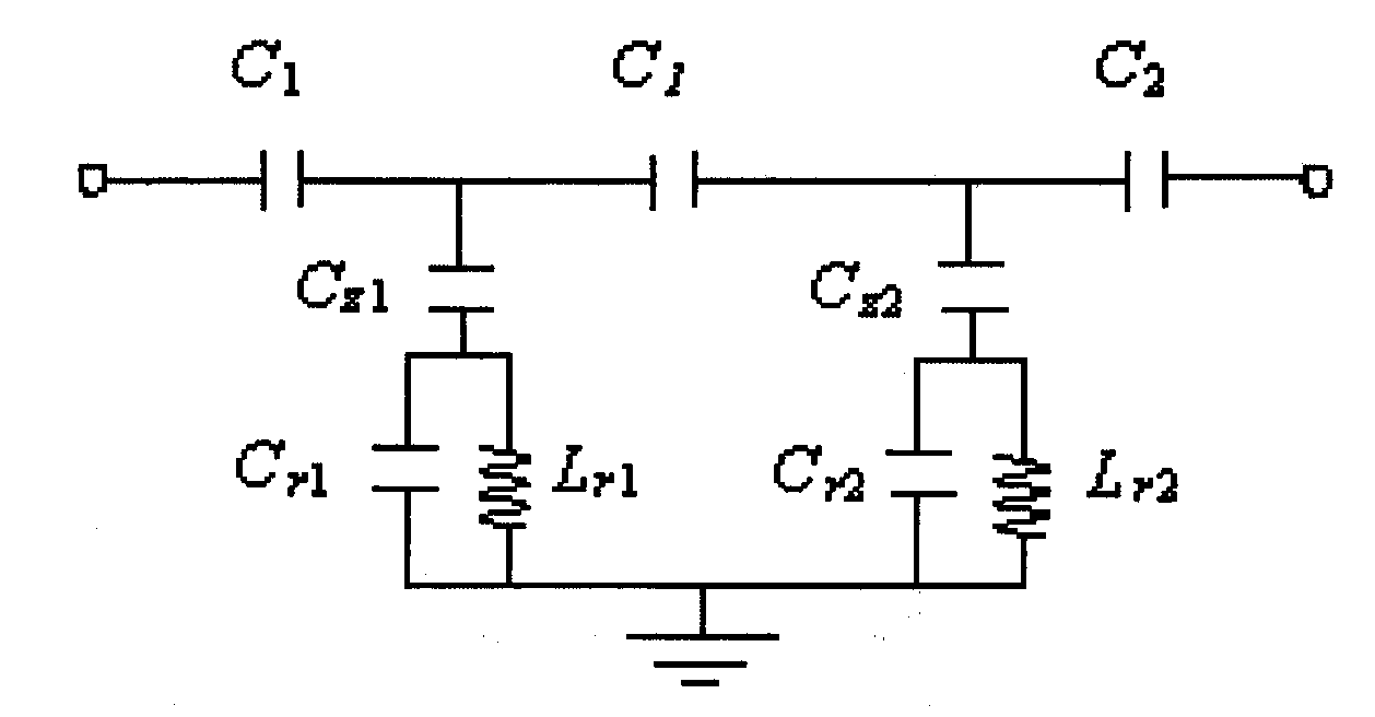 LTCC bandpass filter with harmonic suppression