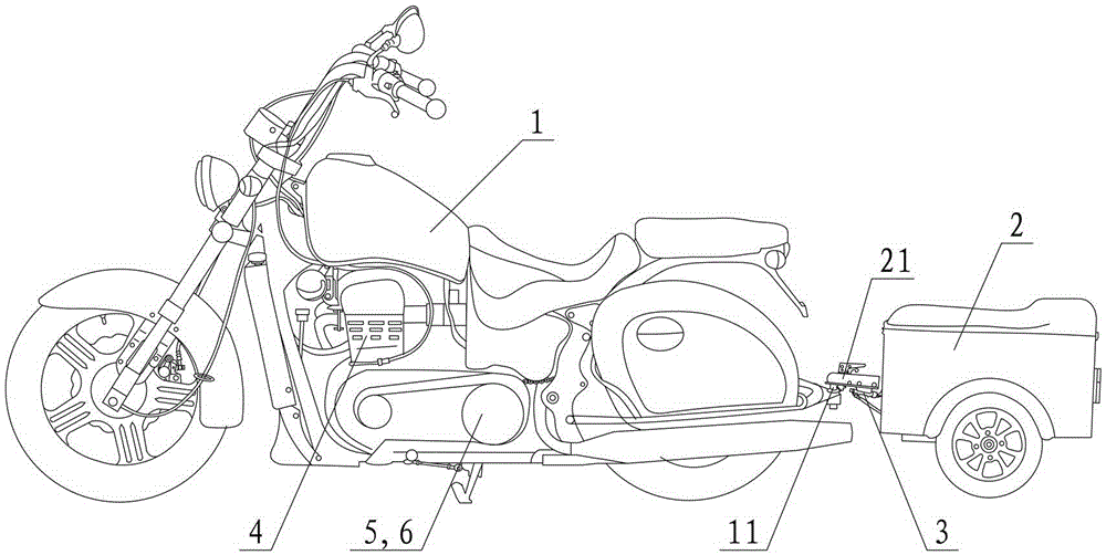 Motorcycle with trailer