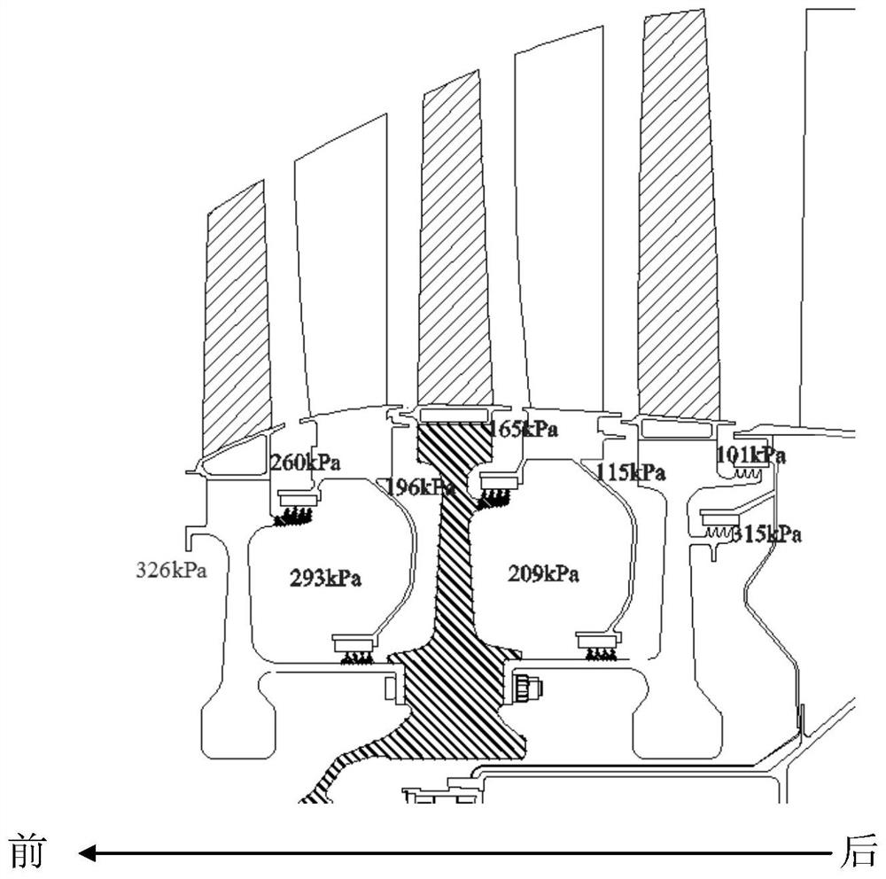 A high-power power turbine rotor axial force adjustment structure