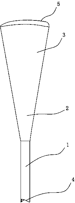 Blade for narrow pipe wind gathering type wind power generation device