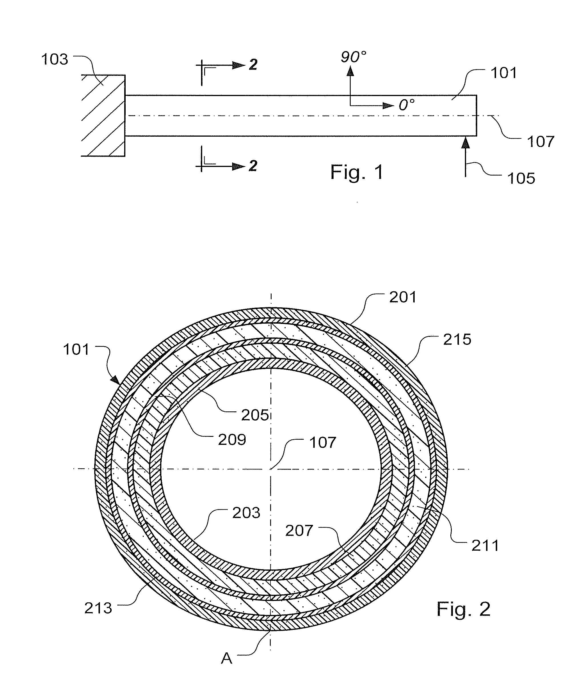 Fiber-reinforced, composite, structural member exhibiting non-linear strain-to-failure and method of making same