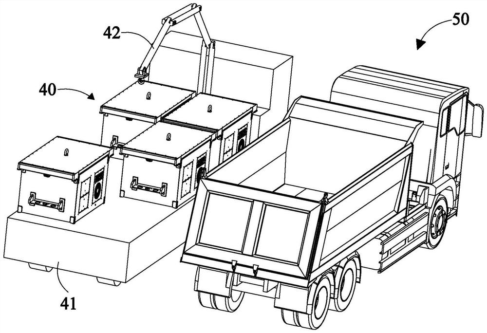 Mobile battery replacing station and mobile battery replacing system