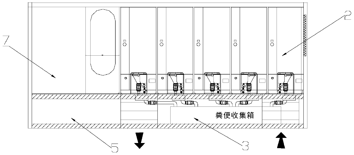 Septic tank water treatment type public toilet