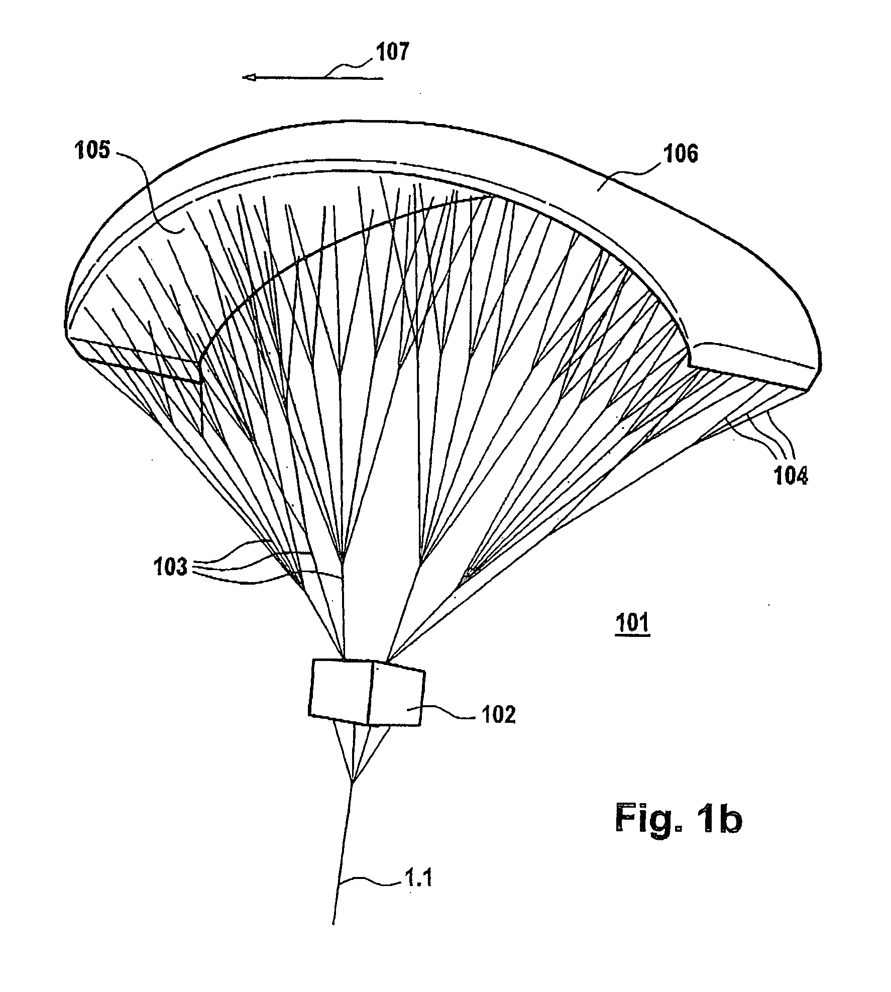 Placement system for a flying kite-type wind-attacked element in a wind-powered watercraft
