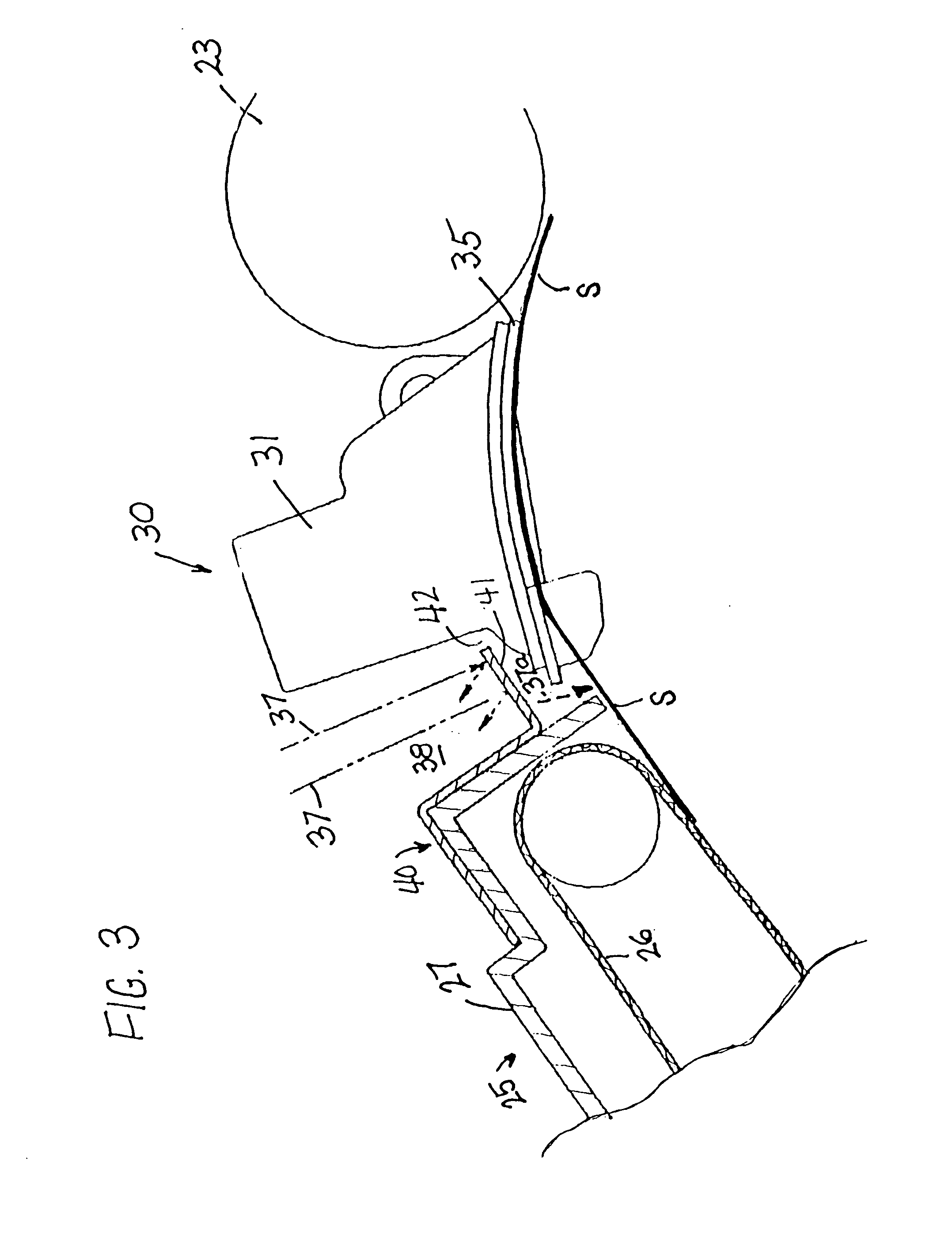 Air baffle for paper travel path within an electrophotographic machine