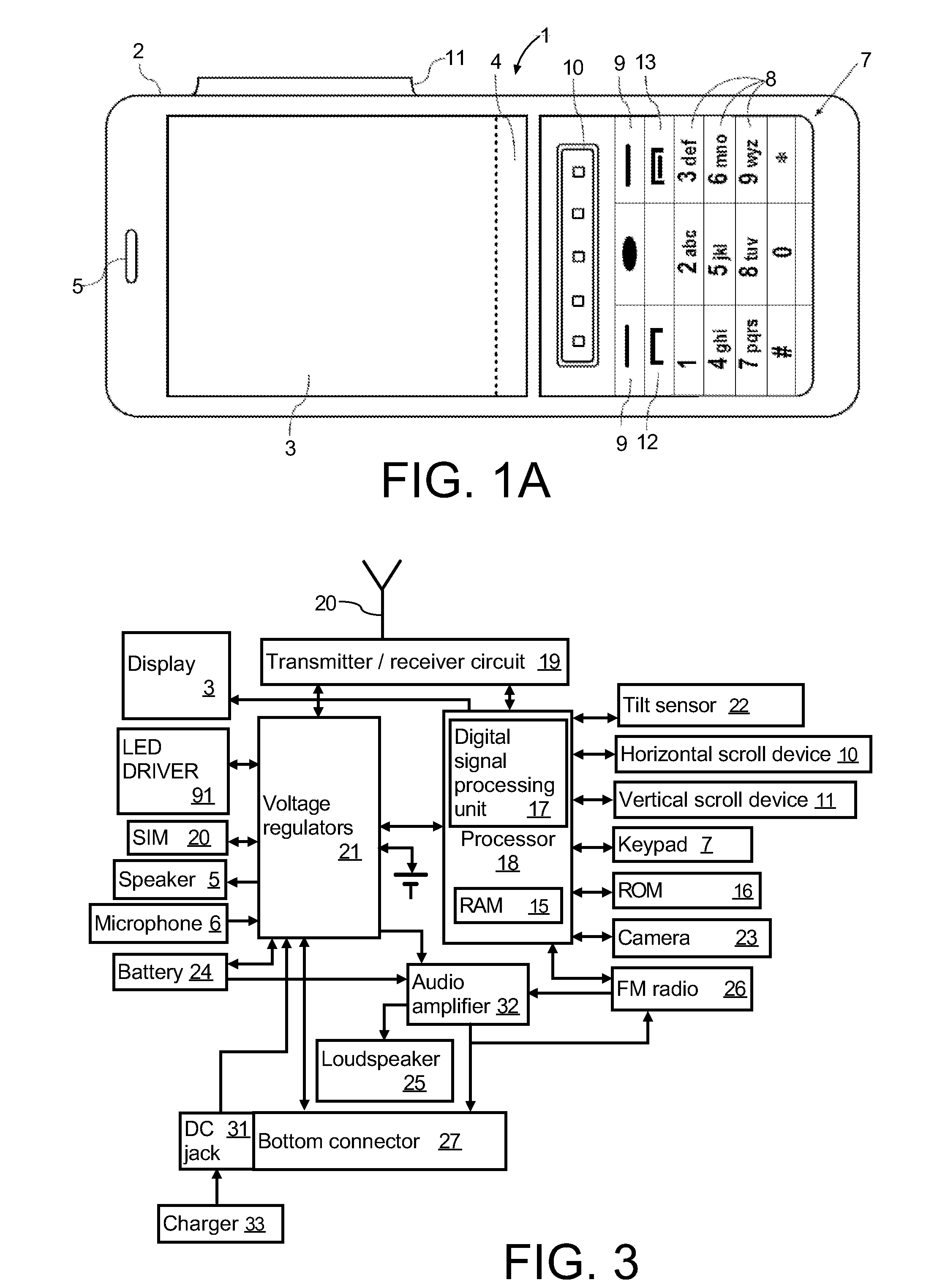 Mobile electronic device with competing input devices