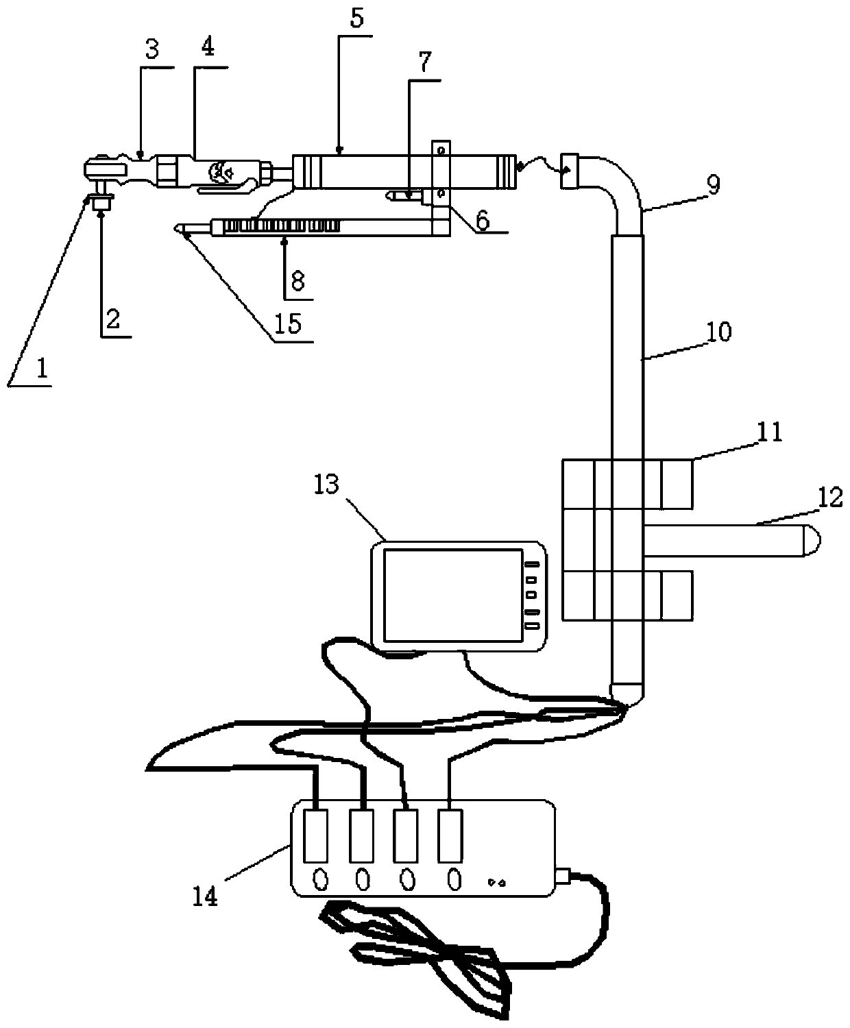 Electric ratchet long-arm turning visible wrench