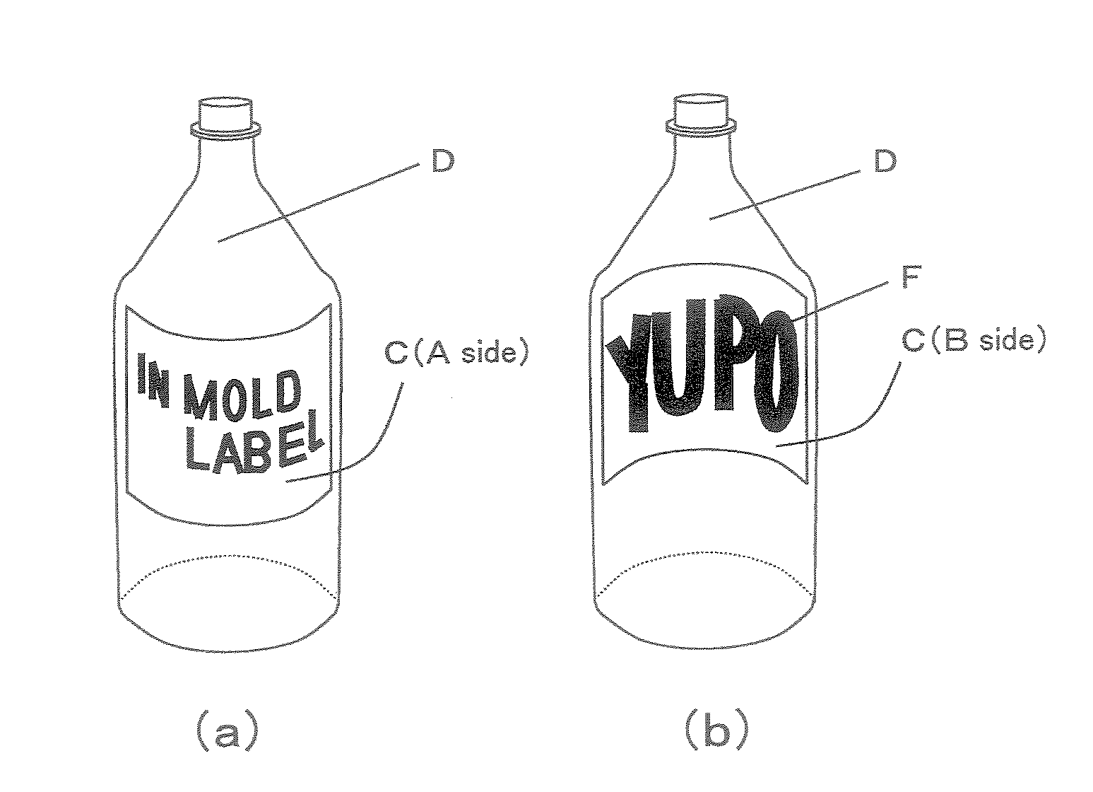 Labeled in-mold shaped article, and in-mold label