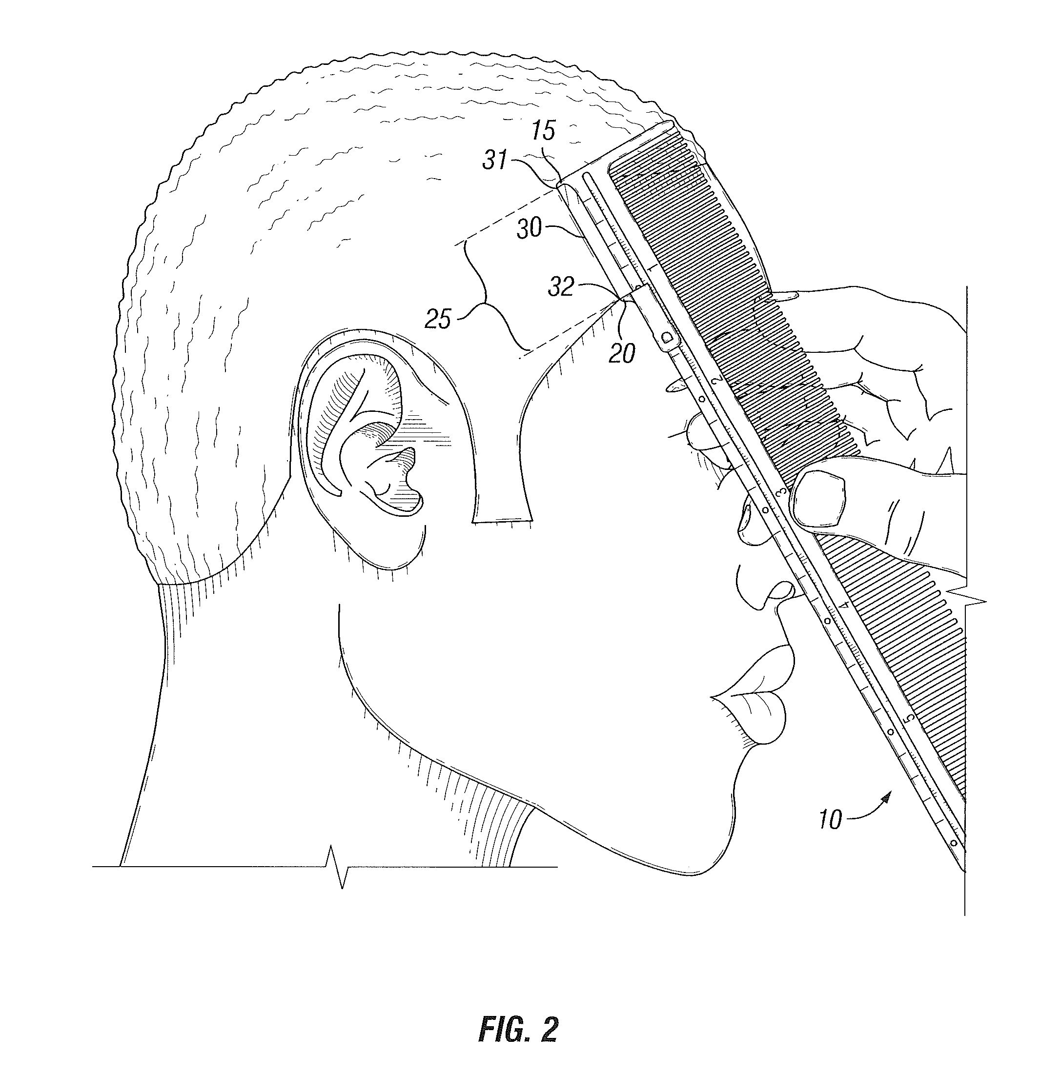 Fixed point barber comb and methods of use