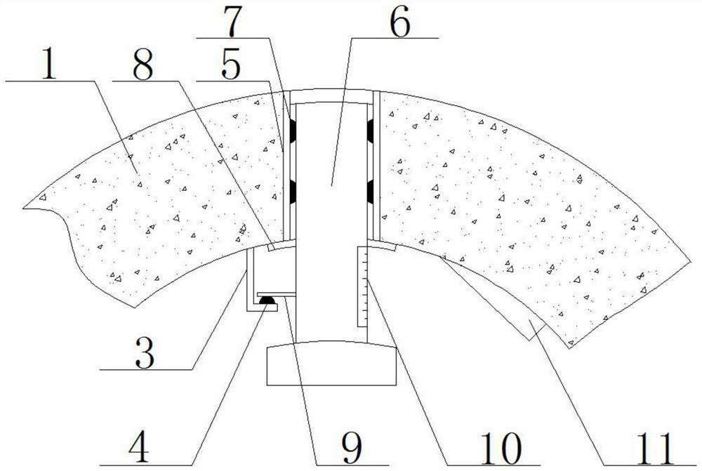 Device for measuring out-of-pipe overexcavation amount of rock jacking pipe