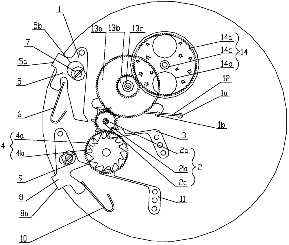 Double-direction rapid-setting moon phase mechanism of mechanical watch