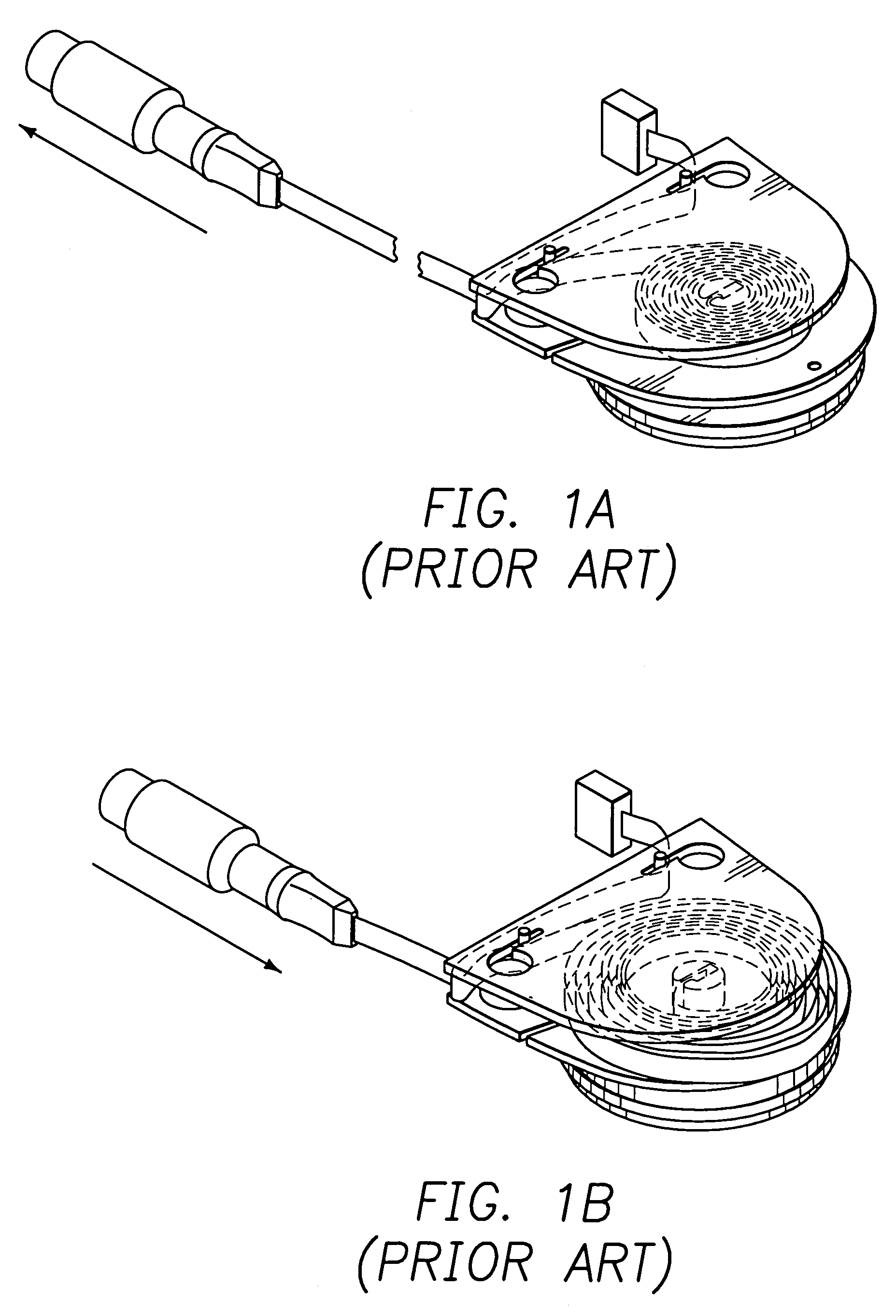 Pointing device with a cable storage winding mechanism